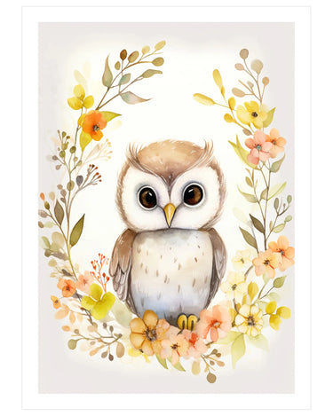 Owl in Bloom No. 3 - Peintio